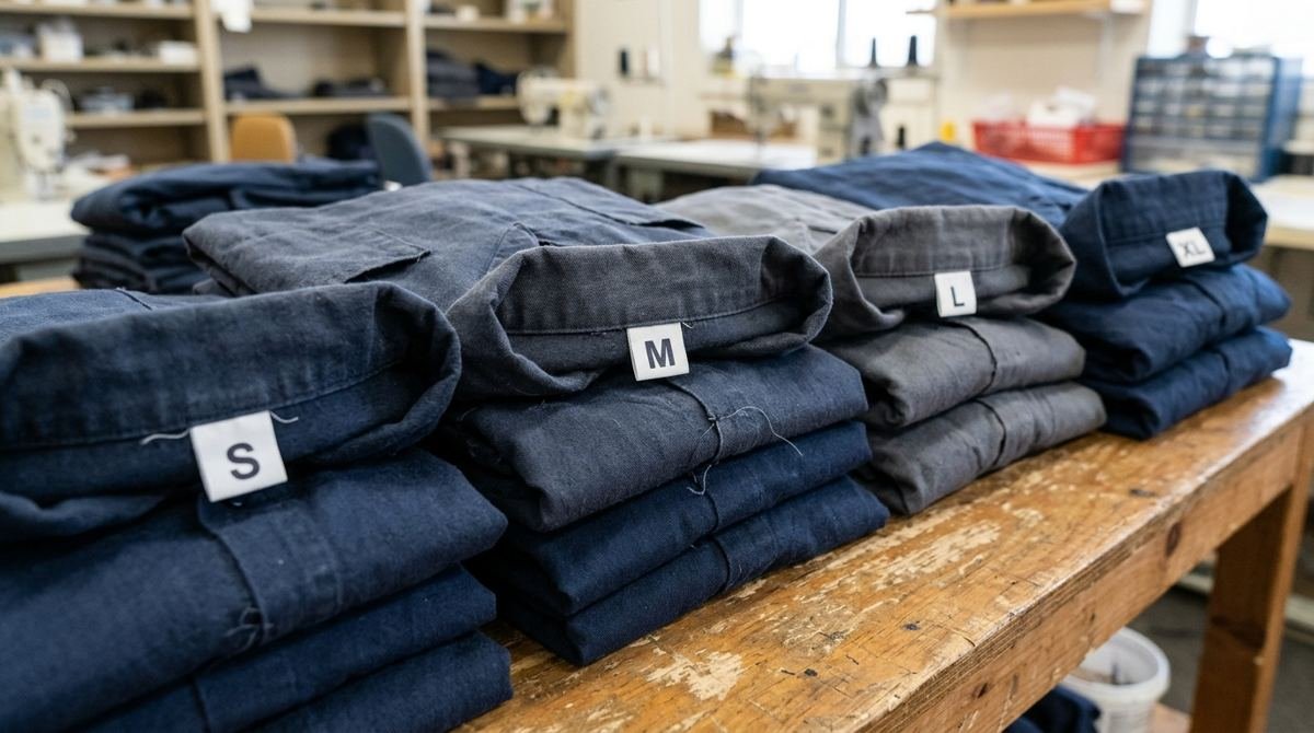 Uniformes pliés classés par taille